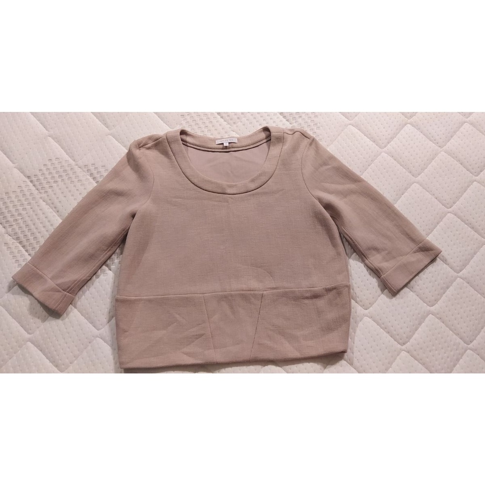 J.Crew Top Women's S Tan EUC Paneled design